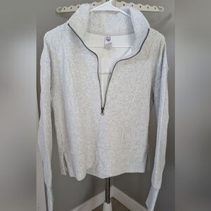 Gray Half-Zip Athleisure Sweater